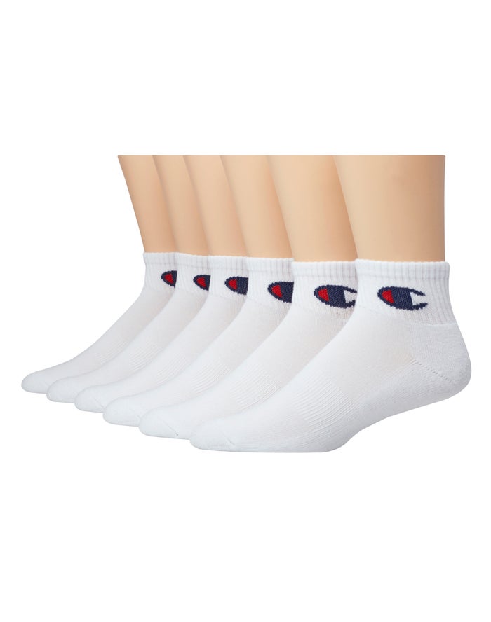 Champion Ankle C Logo 6-Pairs - Naisten Valkoinen Sukat - Suomi 2364970-FN